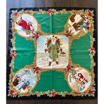 Smithsonian Large Silk Twill Christmas Old World Santa Claus Scarf - $24.74