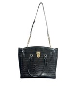 Michael Kors Hamilton Crocodile Embossed Black Purse Bag - $927.17 MXN