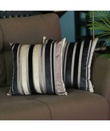 Set Of 2 Midnight Variegated Stripe Decorative Pillow Covers - $2,040.88 MXN