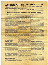 American News Bulletin Guatemala Inter American Affairs 1945 Assault on ... - £27.50 GBP