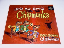 The Chipmunks Let&#39;s All Sing Record Album Vinyl LP Liberty ST 7122 Fair/Good - £11.20 GBP