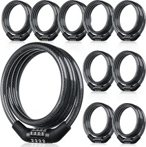 Hotop 10 Pcs. Bike Lock Cable With Combination, Preset High, 4 Ft. Coiled. - $44.97