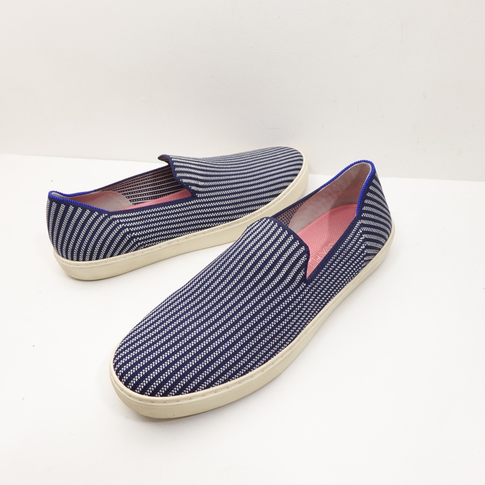 ROTHY&#39;S Shoes Womens Size 11 Riviera Pinstripe Blue Slip On Casual - $40.49
