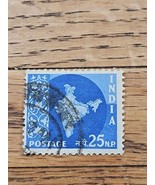India Stamp Map of India 25np Used 312 Heavy Circular Cancel - $18.47 MXN