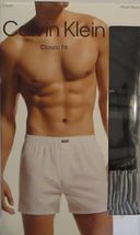 3 GENUINE CALVIN KLEIN GRAY RED BLACK COTTON BLEND WOVEN BOXER SHORTS UN... - $35.90