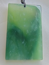 Icy Ice Bluish Green Snow Flake Cotton Natural Jadeite Jade Peace &amp; Calm Pendant - £386.05 GBP