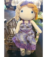 Handmade Brown Large 16 in  Stuffed Plush Toy Knit Crochet Doll. - £22.03 GBP