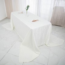 Ivory 90&quot;&quot;X156&quot;&quot; Accordion Crinkle Taffeta Rectangular Tablecloth Party Supplies - £29.72 GBP