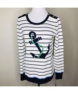 Tommy Hilfiger Striped Anchor Sweater Sz Small Petite NWT - £18.00 GBP