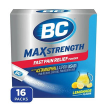 BC MAX Strength Fast Pain Relief Powder, Lemonade Flavor, 16 pc Exp 2025 - £11.81 GBP
