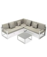 LeisureMod Chelsea 3 Piece Outdoor Patio Sectional Sofa Furniture Set Wh... - €839,78 EUR