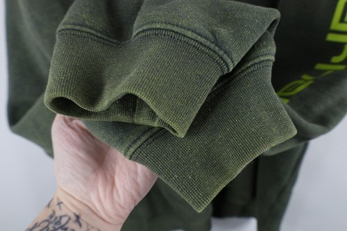 Vtg Carhartt Mens 2XL Faded Spell Out Box Logo Hoodie Sweatshirt Heather Green Item image 7