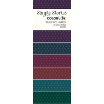 Simple Stories Color Vibe Washi Tape 6/Pkg-Darks CV13470 - £13.39 GBP