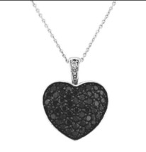 1.50 Ct Simulated Diamond Puffed Heart Pendant Necklace In 14K White Gold Finish - £109.57 GBP