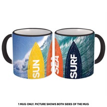 Sun Sea Surf : Gift Mug For Best Surfer Surfing Board Action Sport Ocean Holiday - £12.53 GBP