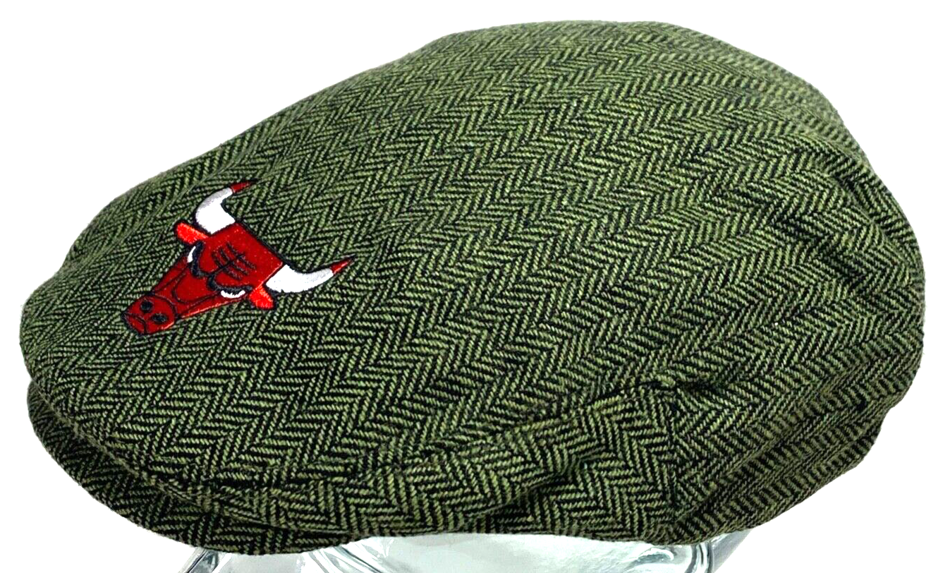 Primary image for NBA Chicago Bulls Green Tweed Flat Cap Cabbie Hat Newsboy  Bud Light