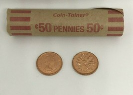 1964 Canadian 1-Cent Maple Leaf Twig Penny Coin (Brilliant Uncirculated) Roll - £9.10 GBP