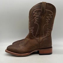 EL Dorado Mens Brown Leather Pull On Square Toe Western Boots Size 11 D - £43.62 GBP