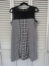 Xhilaration Black White Crochet Lace Sleeveless Shift Dress Back Zip Size XL - £6.18 GBP