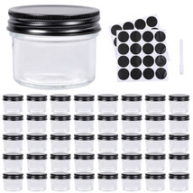 4Oz Straight Sided Clear Glass Jars (40 Pack) Airtight Cosmetic Jars - £76.26 GBP