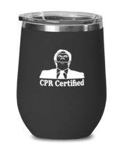 Funny Wine Glass CPR Certified Black-WG  - £22.34 GBP