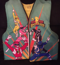 Vintage 90&#39;s Mighty Morphin Power Rangers life vest youth 50-90 lbs. mad... - £12.46 GBP