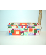 Handmade Trinket Box Needlepoint Multi-Colored Oblong 9 1/4&quot; L x 3 1/4 W... - £23.17 GBP