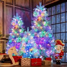 Silver Pre-lit Artificial Christmas Tree Set 7.4/6/4FT w/LED Lights - $509.99