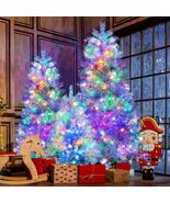 Silver Pre-lit Artificial Christmas Tree Set 7.4/6/4FT w/LED Lights - $509.99