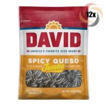 12x Bags David Spicy Queso Jumbo Sunflower Seed Bags | 5.25oz | Salted &amp;... - $42.09