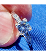 Earth mined Diamond Deco Engagement Statement Ring Rare Solid Platinum S... - $103,204.26 MXN