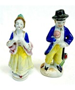 VINTAGE PORCELAIN VICTORIAN MAN &amp; WOMAN FIGURINES COUPLE MADE IN OCCUPIE... - £12.48 GBP