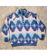 David Wayne Fleece Cardigan Sz Small Southwestern Aztec Jacket Blanket V... - $37.04 CAD