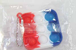 Novelty Keychain (new) SILECONE SQUARE - RED, WHITE &amp; BLUE -CIRCLES POP ... - $7.27