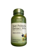 GNC Herbal Plus Saw Palmetto Extract 160mg 100 Softgels Best By 08/24 - $28.95