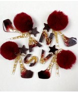 Lovely personalised KEYCHAIN. Epoxy resin handmade. Real fur pom pom - $8.90