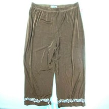 Vikki Vi Women&#39;s Pants Size S Petite Brown Acetate TL18 - £7.77 GBP