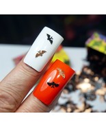 HALLOWEEN NAIL DESIGN 50 GOLD BLACK METAL CHARMS 3D NAIL STICKERS SMALL ... - £8.62 GBP