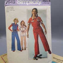 Vintage Sewing PATTERN Simplicity 7949, Two Sizes 1977 Girls Jumpsuit in... - $17.42