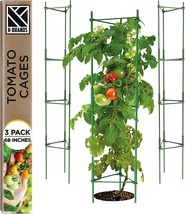 Tomato Cage Plant Stakes Support Cages Trellis for Garden &amp; Pots 3 Pk up to 68&quot; - £28.55 GBP