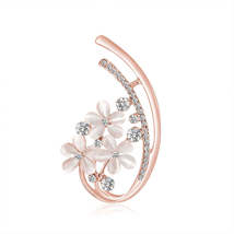 Clear Cubic Zirconia &amp; Cats Eye 18K Rose Gold-Plated Botany Brooch - £11.15 GBP