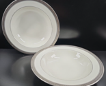2 Mikasa Palatial Platinum Round Vegetable Bowl Set Elegant White Table ... - £46.48 GBP