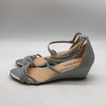 Badgley Mishka American Glamour Silver Rhinestone Evening Sandals Size 8.5 - £22.04 GBP