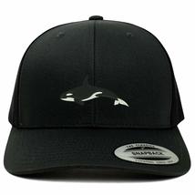 Trendy Apparel Shop Flexfit XXL Orca Killer Whale Embroidered Retro Trucker Mesh - £20.17 GBP