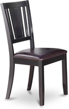 Dining Chair Set Of Two With Faux Leather Seats And Black Solid Wood Frames From - $194.94