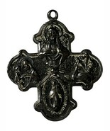 Vintage Catholic Creed Sterling Silver 4 Way Cross Religious Medal - $26.79 CAD