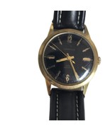 Vintage 1960s Caravelle Men&#39;s 35mm Watch Genuine Leather Strap Gold-Tone... - $109.70 CAD