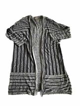 Easywear by Chicos Cardigan Womens Size 2 Open Front Striped Flowy Long ... - $273.88 MXN