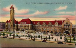 Union Station Showing Plaza and Fountains St. Louis MO Postcard PC381 - £3.91 GBP