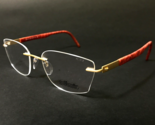 Silhouette Gafas Monturas 5535HZ 7620 Identidad Mármol Rojo Oro 51-17-135 - £184.39 GBP